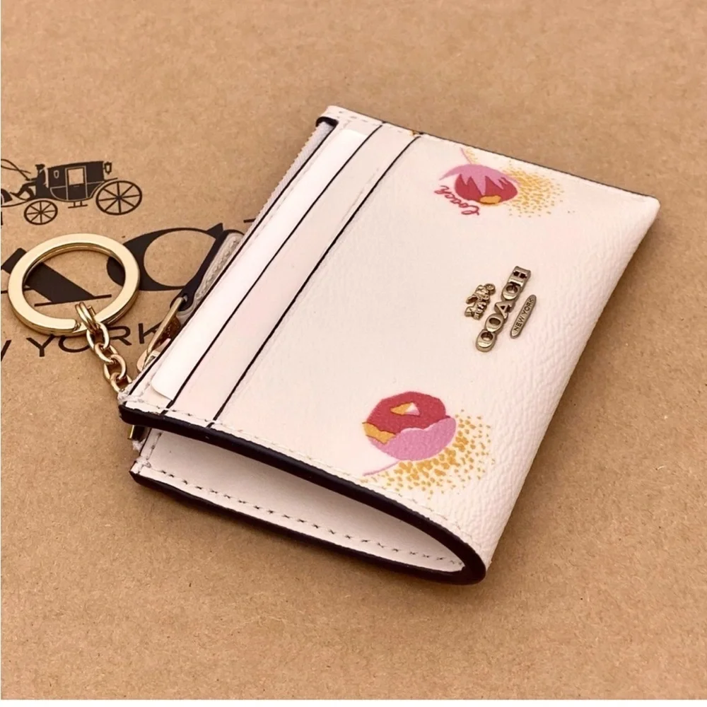 Coach Mini Skinny ID Case Small Wallet With Pop Floral Print
